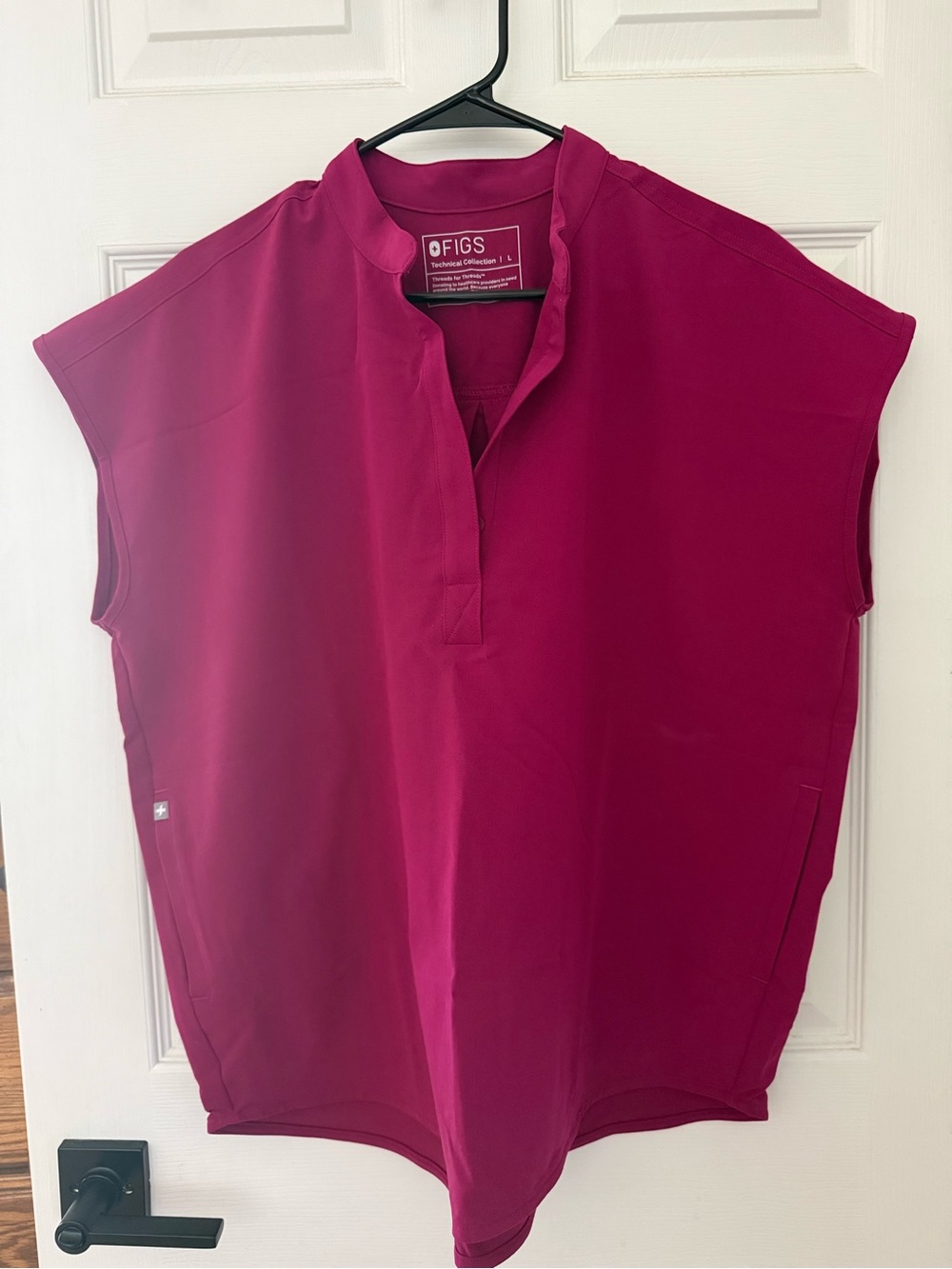 FIGS Rafaela Dark Magenta Scrub Top
